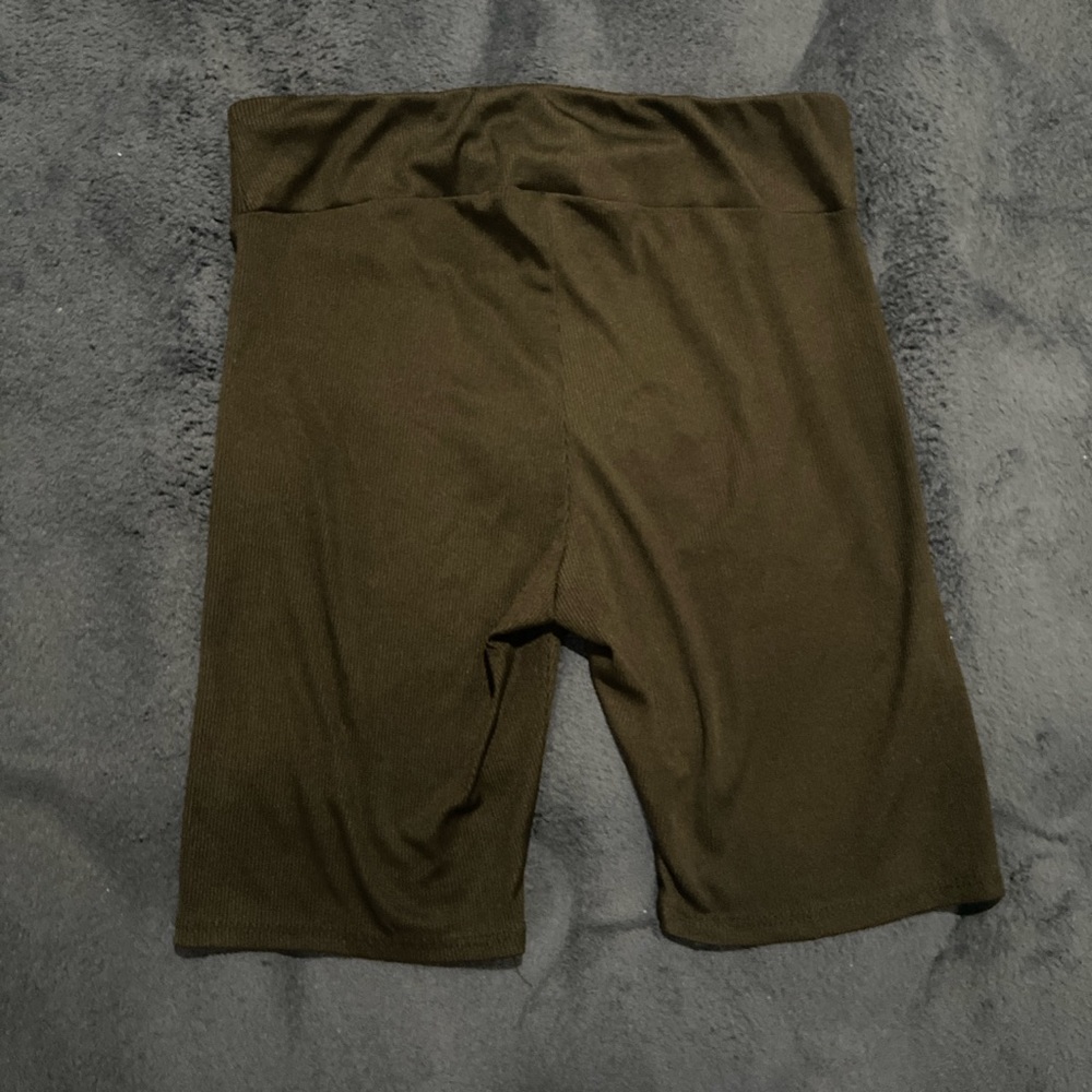 Black Ribbed Bike Shorts - Picture 2 of 4